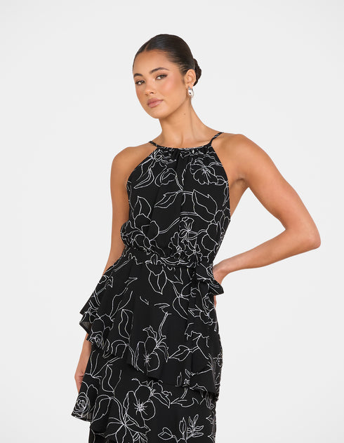 Yva Tiered Midi Dress